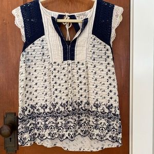 Lucky Brand Embroidered Top